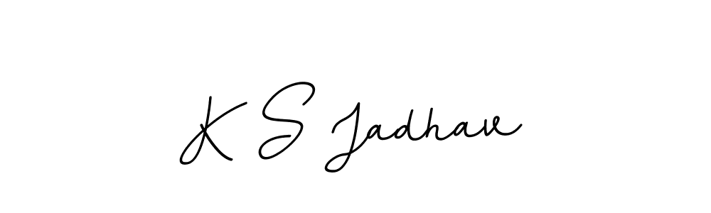 The best way (BallpointsItalic-DORy9) to make a short signature is to pick only two or three words in your name. The name K S Jadhav include a total of six letters. For converting this name. K S Jadhav signature style 11 images and pictures png