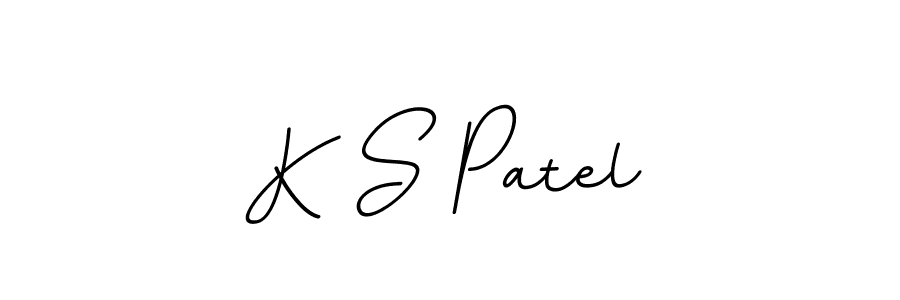 The best way (BallpointsItalic-DORy9) to make a short signature is to pick only two or three words in your name. The name K S Patel include a total of six letters. For converting this name. K S Patel signature style 11 images and pictures png