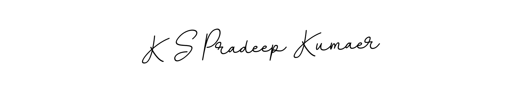 This is the best signature style for the K S Pradeep Kumaer name. Also you like these signature font (BallpointsItalic-DORy9). Mix name signature. K S Pradeep Kumaer signature style 11 images and pictures png