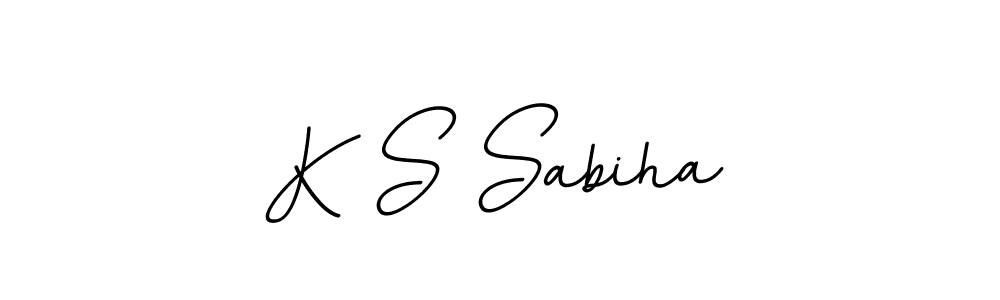 K S Sabiha stylish signature style. Best Handwritten Sign (BallpointsItalic-DORy9) for my name. Handwritten Signature Collection Ideas for my name K S Sabiha. K S Sabiha signature style 11 images and pictures png
