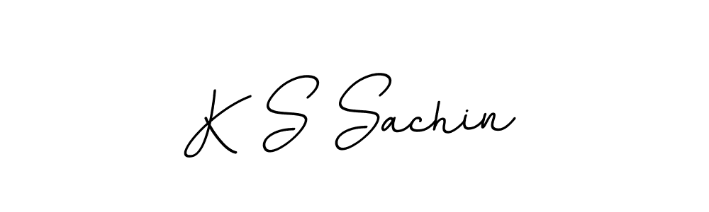 Create a beautiful signature design for name K S Sachin. With this signature (BallpointsItalic-DORy9) fonts, you can make a handwritten signature for free. K S Sachin signature style 11 images and pictures png