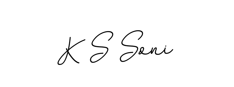 Make a beautiful signature design for name K S Soni. With this signature (BallpointsItalic-DORy9) style, you can create a handwritten signature for free. K S Soni signature style 11 images and pictures png