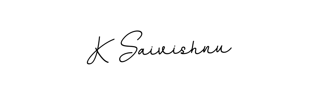 Design your own signature with our free online signature maker. With this signature software, you can create a handwritten (BallpointsItalic-DORy9) signature for name K Saivishnu. K Saivishnu signature style 11 images and pictures png