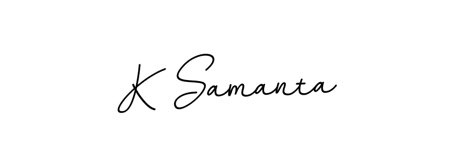 The best way (BallpointsItalic-DORy9) to make a short signature is to pick only two or three words in your name. The name K Samanta include a total of six letters. For converting this name. K Samanta signature style 11 images and pictures png