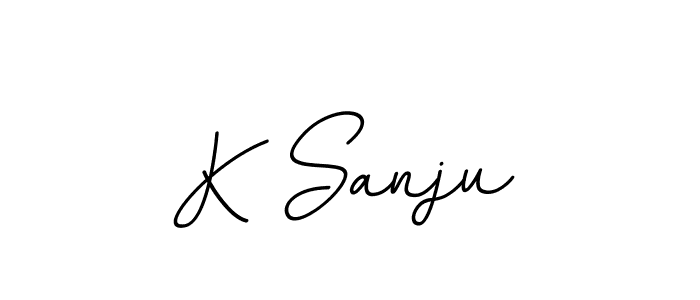 The best way (BallpointsItalic-DORy9) to make a short signature is to pick only two or three words in your name. The name K Sanju include a total of six letters. For converting this name. K Sanju signature style 11 images and pictures png