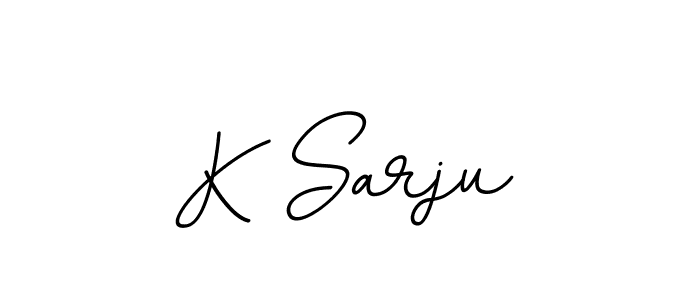 You should practise on your own different ways (BallpointsItalic-DORy9) to write your name (K Sarju) in signature. don't let someone else do it for you. K Sarju signature style 11 images and pictures png