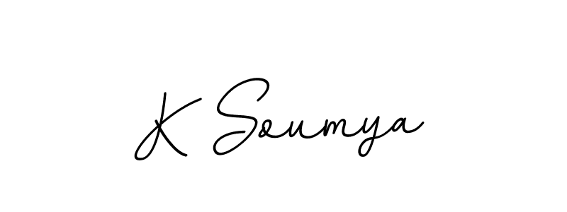 Create a beautiful signature design for name K Soumya. With this signature (BallpointsItalic-DORy9) fonts, you can make a handwritten signature for free. K Soumya signature style 11 images and pictures png