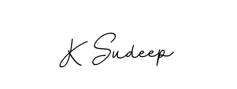 How to make K Sudeep name signature. Use BallpointsItalic-DORy9 style for creating short signs online. This is the latest handwritten sign. K Sudeep signature style 11 images and pictures png