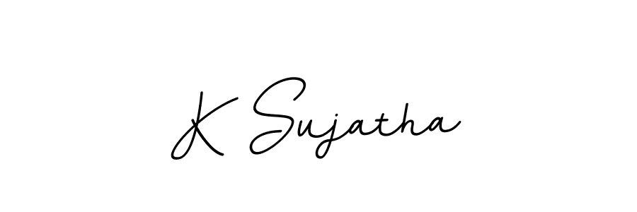 You should practise on your own different ways (BallpointsItalic-DORy9) to write your name (K Sujatha) in signature. don't let someone else do it for you. K Sujatha signature style 11 images and pictures png