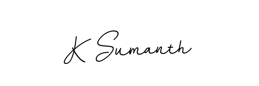 Create a beautiful signature design for name K Sumanth. With this signature (BallpointsItalic-DORy9) fonts, you can make a handwritten signature for free. K Sumanth signature style 11 images and pictures png