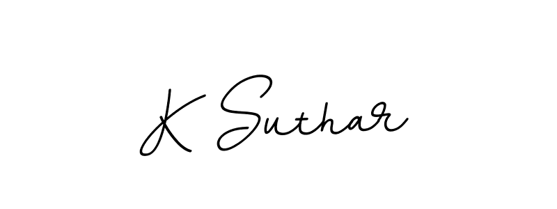 Design your own signature with our free online signature maker. With this signature software, you can create a handwritten (BallpointsItalic-DORy9) signature for name K Suthar. K Suthar signature style 11 images and pictures png