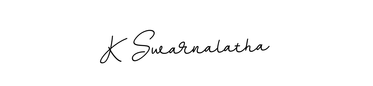 The best way (BallpointsItalic-DORy9) to make a short signature is to pick only two or three words in your name. The name K Swarnalatha include a total of six letters. For converting this name. K Swarnalatha signature style 11 images and pictures png