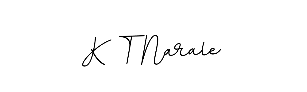 This is the best signature style for the K T Narale name. Also you like these signature font (BallpointsItalic-DORy9). Mix name signature. K T Narale signature style 11 images and pictures png