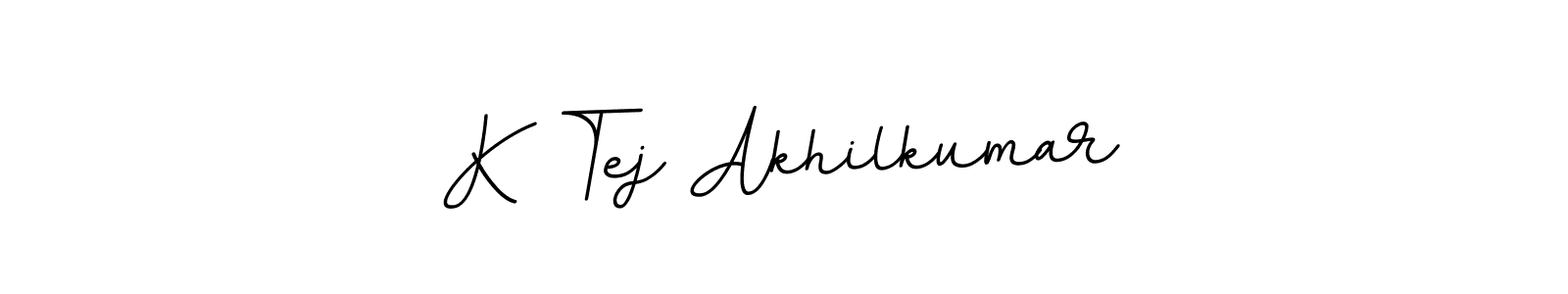 Create a beautiful signature design for name K Tej Akhilkumar. With this signature (BallpointsItalic-DORy9) fonts, you can make a handwritten signature for free. K Tej Akhilkumar signature style 11 images and pictures png
