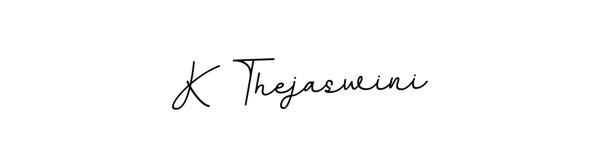 This is the best signature style for the K Thejaswini name. Also you like these signature font (BallpointsItalic-DORy9). Mix name signature. K Thejaswini signature style 11 images and pictures png