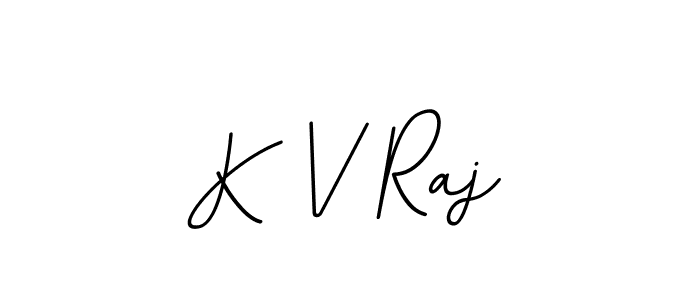 The best way (BallpointsItalic-DORy9) to make a short signature is to pick only two or three words in your name. The name K V Raj include a total of six letters. For converting this name. K V Raj signature style 11 images and pictures png