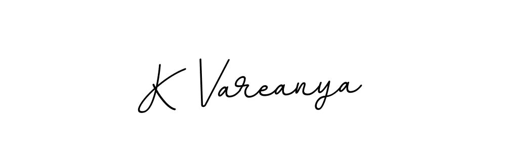 Use a signature maker to create a handwritten signature online. With this signature software, you can design (BallpointsItalic-DORy9) your own signature for name K Vareanya. K Vareanya signature style 11 images and pictures png