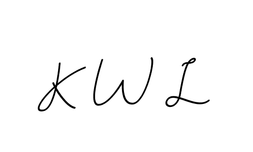 Design your own signature with our free online signature maker. With this signature software, you can create a handwritten (BallpointsItalic-DORy9) signature for name K W L. K W L signature style 11 images and pictures png