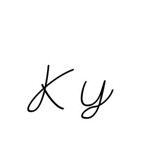 Create a beautiful signature design for name K Y. With this signature (BallpointsItalic-DORy9) fonts, you can make a handwritten signature for free. K Y signature style 11 images and pictures png