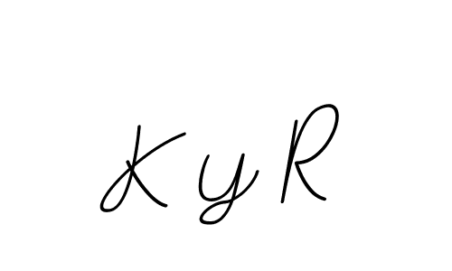 The best way (BallpointsItalic-DORy9) to make a short signature is to pick only two or three words in your name. The name K Y R include a total of six letters. For converting this name. K Y R signature style 11 images and pictures png