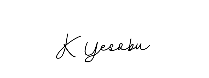 How to make K Yesobu name signature. Use BallpointsItalic-DORy9 style for creating short signs online. This is the latest handwritten sign. K Yesobu signature style 11 images and pictures png