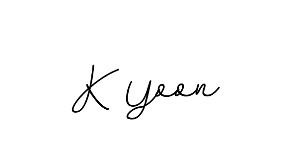 Make a beautiful signature design for name K Yoon. With this signature (BallpointsItalic-DORy9) style, you can create a handwritten signature for free. K Yoon signature style 11 images and pictures png