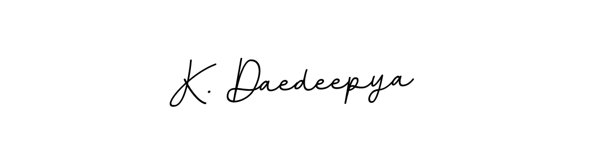 Design your own signature with our free online signature maker. With this signature software, you can create a handwritten (BallpointsItalic-DORy9) signature for name K. Daedeepya. K. Daedeepya signature style 11 images and pictures png