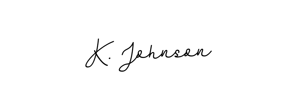 Design your own signature with our free online signature maker. With this signature software, you can create a handwritten (BallpointsItalic-DORy9) signature for name K. Johnson. K. Johnson signature style 11 images and pictures png