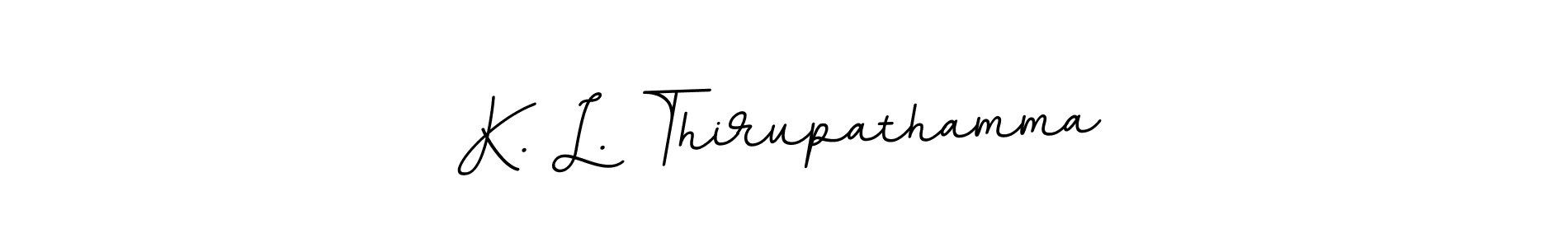 It looks lik you need a new signature style for name K. L. Thirupathamma. Design unique handwritten (BallpointsItalic-DORy9) signature with our free signature maker in just a few clicks. K. L. Thirupathamma signature style 11 images and pictures png