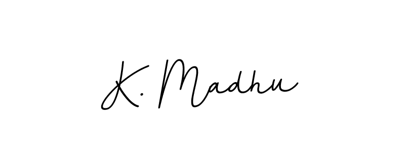 Use a signature maker to create a handwritten signature online. With this signature software, you can design (BallpointsItalic-DORy9) your own signature for name K. Madhu. K. Madhu signature style 11 images and pictures png