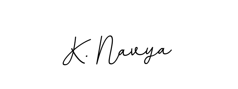 Design your own signature with our free online signature maker. With this signature software, you can create a handwritten (BallpointsItalic-DORy9) signature for name K. Navya. K. Navya signature style 11 images and pictures png