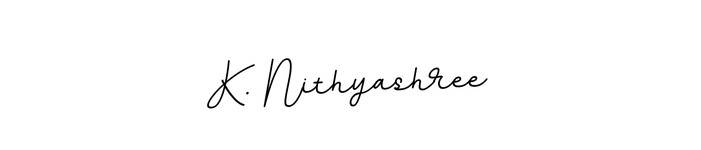 Create a beautiful signature design for name K. Nithyashree. With this signature (BallpointsItalic-DORy9) fonts, you can make a handwritten signature for free. K. Nithyashree signature style 11 images and pictures png