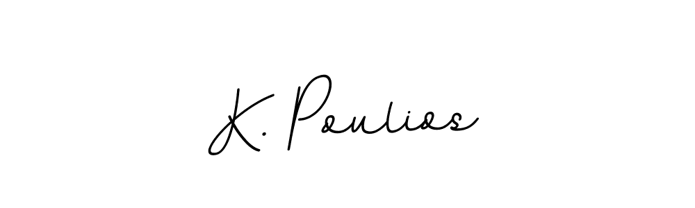 How to make K. Poulios name signature. Use BallpointsItalic-DORy9 style for creating short signs online. This is the latest handwritten sign. K. Poulios signature style 11 images and pictures png