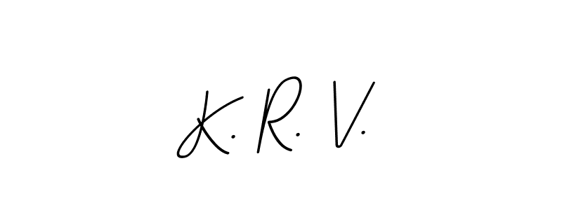 This is the best signature style for the K. R. V. name. Also you like these signature font (BallpointsItalic-DORy9). Mix name signature. K. R. V. signature style 11 images and pictures png
