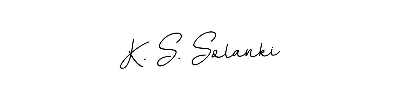 Use a signature maker to create a handwritten signature online. With this signature software, you can design (BallpointsItalic-DORy9) your own signature for name K. S. Solanki. K. S. Solanki signature style 11 images and pictures png