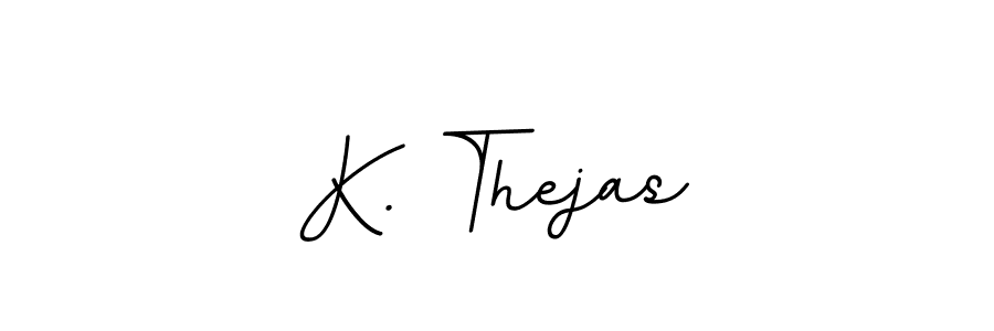 You should practise on your own different ways (BallpointsItalic-DORy9) to write your name (K. Thejas) in signature. don't let someone else do it for you. K. Thejas signature style 11 images and pictures png