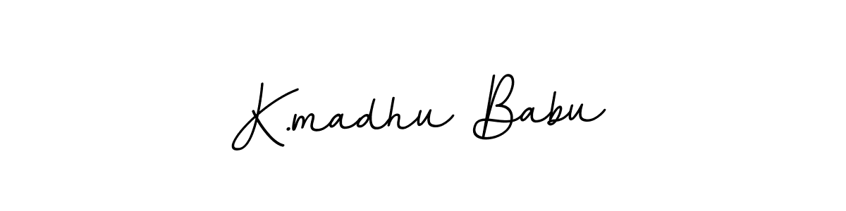 How to make K.madhu Babu name signature. Use BallpointsItalic-DORy9 style for creating short signs online. This is the latest handwritten sign. K.madhu Babu signature style 11 images and pictures png