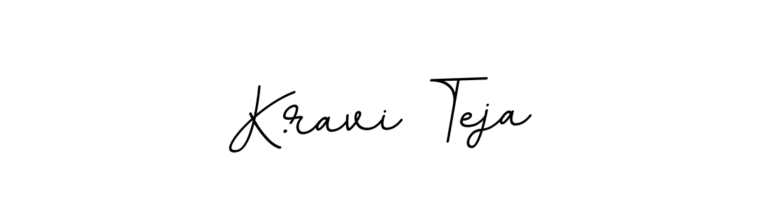 The best way (BallpointsItalic-DORy9) to make a short signature is to pick only two or three words in your name. The name K.ravi Teja include a total of six letters. For converting this name. K.ravi Teja signature style 11 images and pictures png