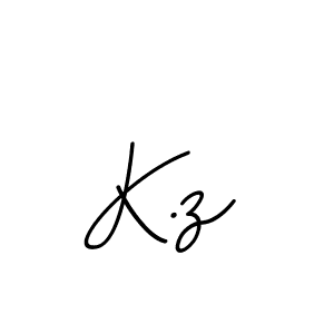 Design your own signature with our free online signature maker. With this signature software, you can create a handwritten (BallpointsItalic-DORy9) signature for name K.z. K.z signature style 11 images and pictures png