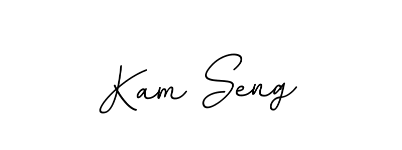 How to make Kam Seng name signature. Use BallpointsItalic-DORy9 style for creating short signs online. This is the latest handwritten sign. Kam Seng signature style 11 images and pictures png