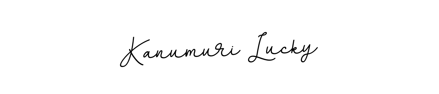 Use a signature maker to create a handwritten signature online. With this signature software, you can design (BallpointsItalic-DORy9) your own signature for name Kanumuri Lucky. Kanumuri Lucky signature style 11 images and pictures png