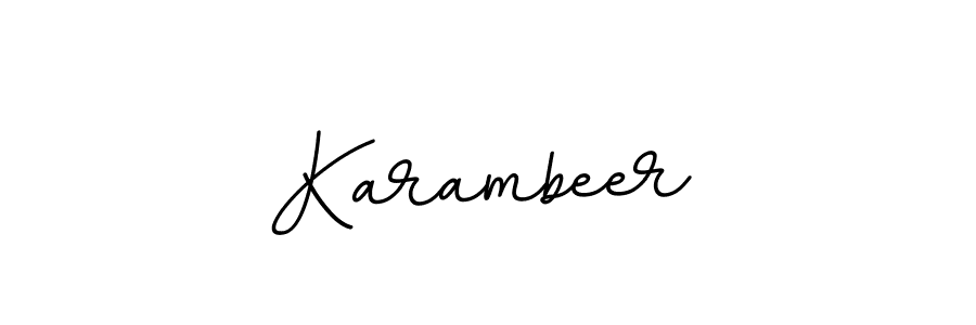 How to make Karambeer name signature. Use BallpointsItalic-DORy9 style for creating short signs online. This is the latest handwritten sign. Karambeer signature style 11 images and pictures png