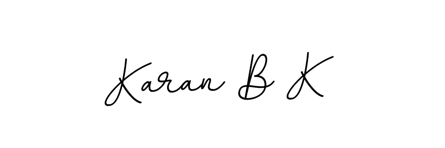 Design your own signature with our free online signature maker. With this signature software, you can create a handwritten (BallpointsItalic-DORy9) signature for name Karan B K. Karan B K signature style 11 images and pictures png