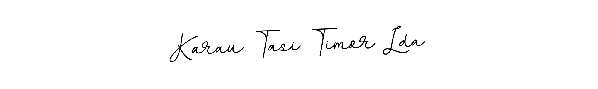 Use a signature maker to create a handwritten signature online. With this signature software, you can design (BallpointsItalic-DORy9) your own signature for name Karau Tasi Timor Lda. Karau Tasi Timor Lda signature style 11 images and pictures png