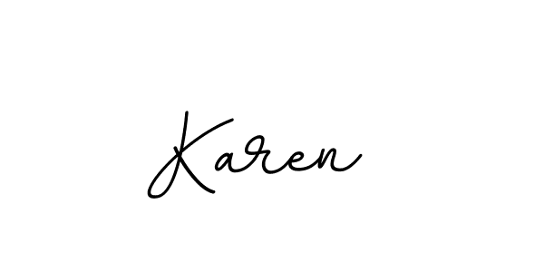 The best way (BallpointsItalic-DORy9) to make a short signature is to pick only two or three words in your name. The name Karen  include a total of six letters. For converting this name. Karen  signature style 11 images and pictures png