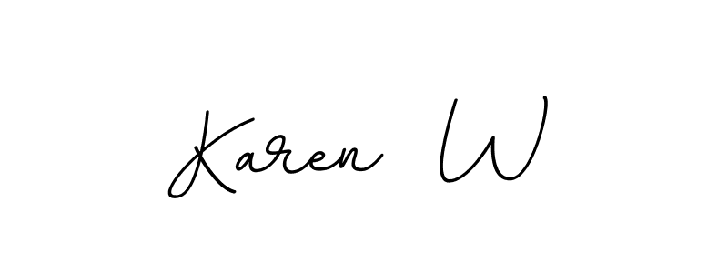 Make a beautiful signature design for name Karen  W. With this signature (BallpointsItalic-DORy9) style, you can create a handwritten signature for free. Karen  W signature style 11 images and pictures png