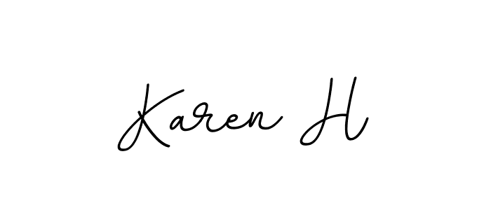 This is the best signature style for the Karen H name. Also you like these signature font (BallpointsItalic-DORy9). Mix name signature. Karen H signature style 11 images and pictures png
