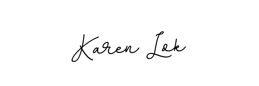 How to make Karen Lok name signature. Use BallpointsItalic-DORy9 style for creating short signs online. This is the latest handwritten sign. Karen Lok signature style 11 images and pictures png