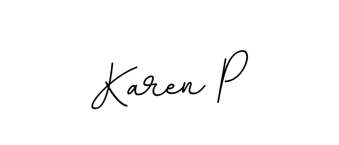 Karen P stylish signature style. Best Handwritten Sign (BallpointsItalic-DORy9) for my name. Handwritten Signature Collection Ideas for my name Karen P. Karen P signature style 11 images and pictures png