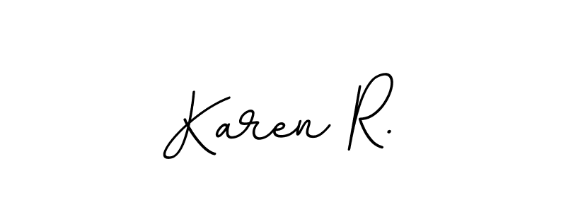 Design your own signature with our free online signature maker. With this signature software, you can create a handwritten (BallpointsItalic-DORy9) signature for name Karen R.. Karen R. signature style 11 images and pictures png